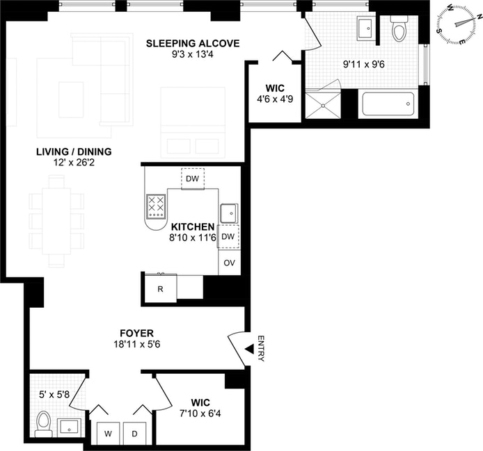 Floorplan for 245 Seventh Avenue, 8C