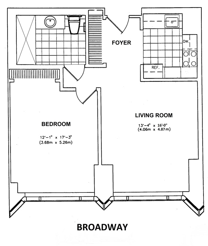 Floorplan for 1 Central Park West, 416