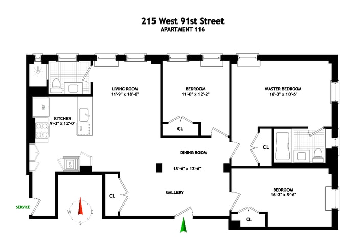Floorplan for 215 West 91st Street, 116