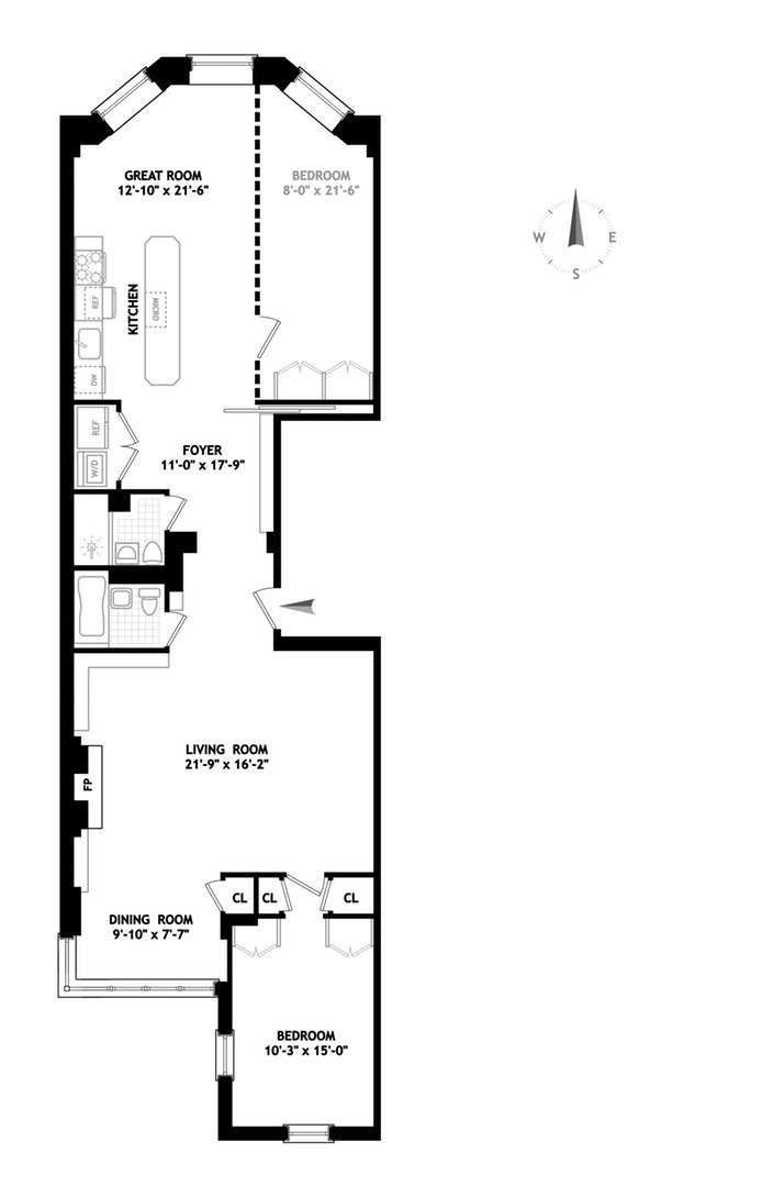 Floorplan for 36 West 69th Street, 1AB