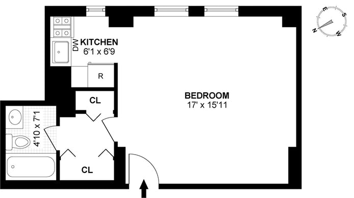 Floorplan for 104 West 70th Street, 3E