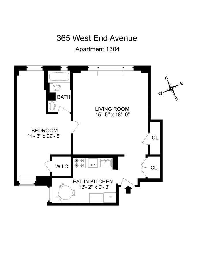 Floorplan for 365 West End Avenue, 1304