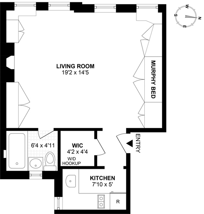 Floorplan for 104 Bedford Street, 4D
