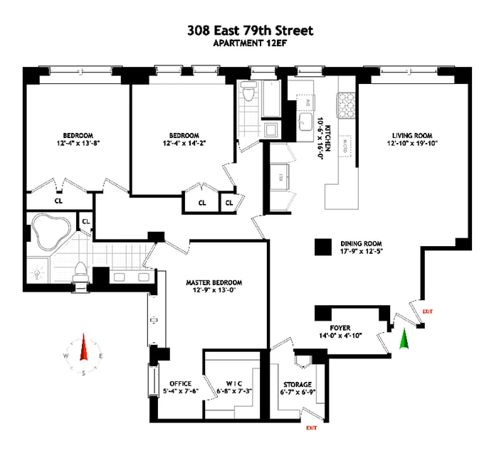 Floorplan for 308 East 79th Street, 12EF