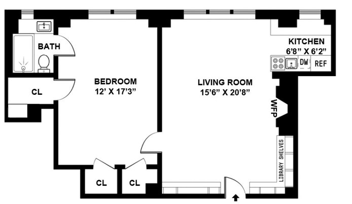 Floorplan for 239 Central Park West, 1D