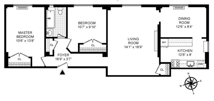 Floorplan for 417 Riverside Drive, 6C