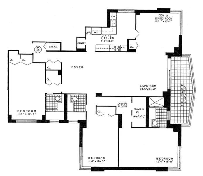 Floorplan for 3333 Henry Hudson Pkwy W, 17S