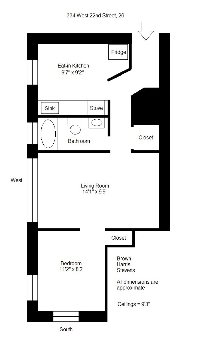 Floorplan for 334 West 22nd Street, 26