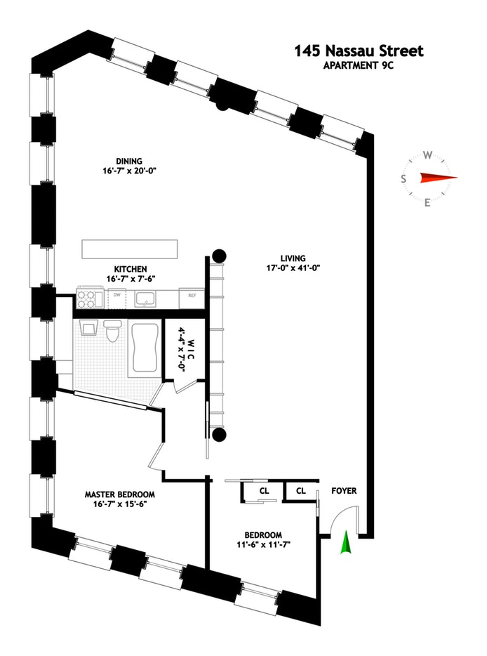 Floorplan for 145 Nassau Street, 9C