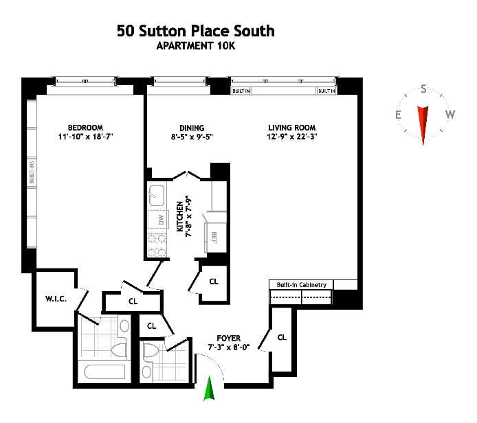 Floorplan for 50 Sutton Place South, 10K