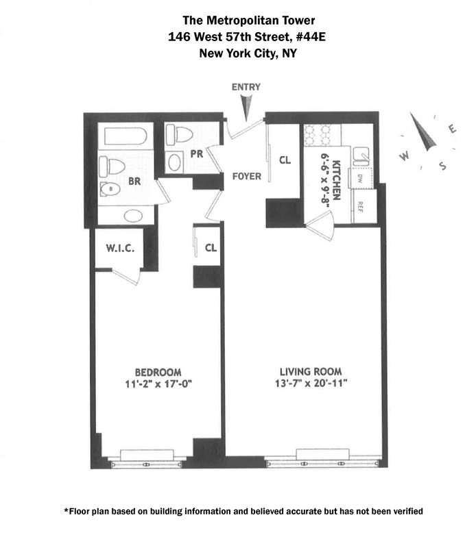 Floorplan for 146 West 57th Street, 44E