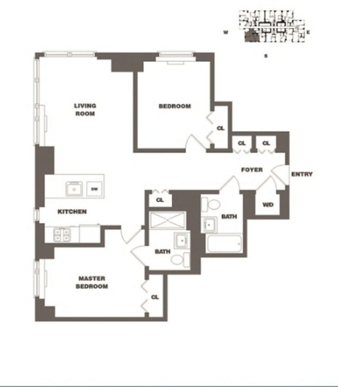Floorplan for 1 North 4th Place, 19I