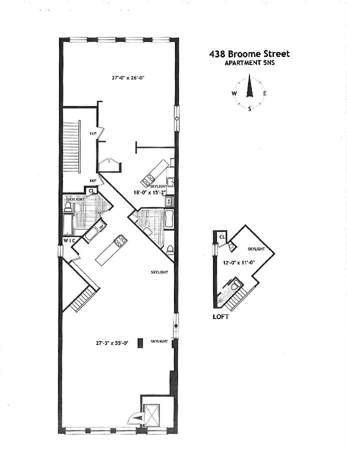 Floorplan for 438 Broome Street, 5N/5S