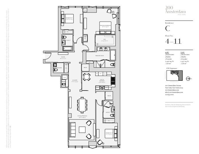Floorplan for 200 Amsterdam Avenue, 6C