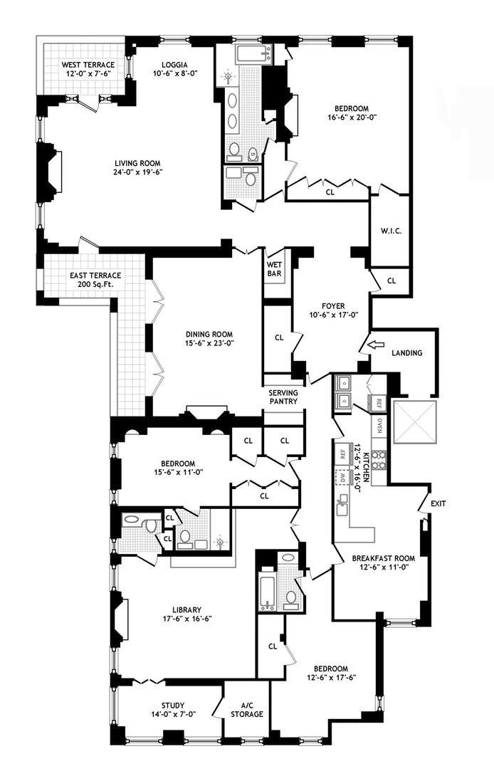 Floorplan for 1107 Fifth Avenue, 14S