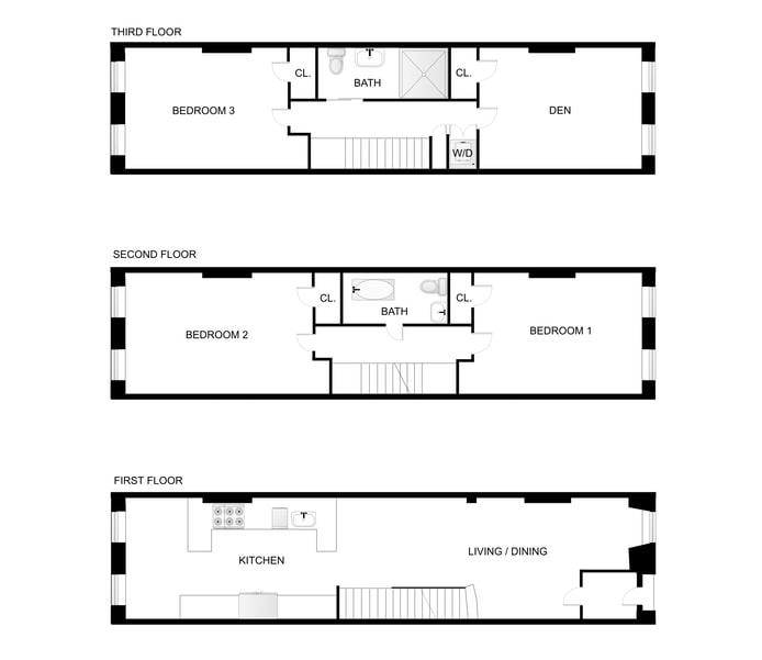 Floorplan for 725 President Street, TRIPLEX