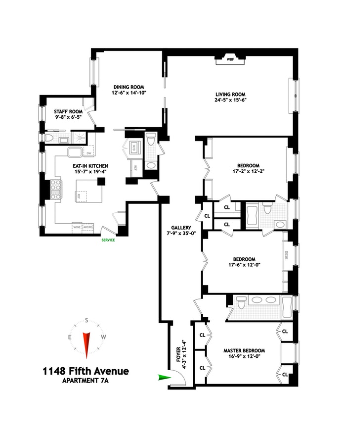Floorplan for 1148 Fifth Avenue, 7A