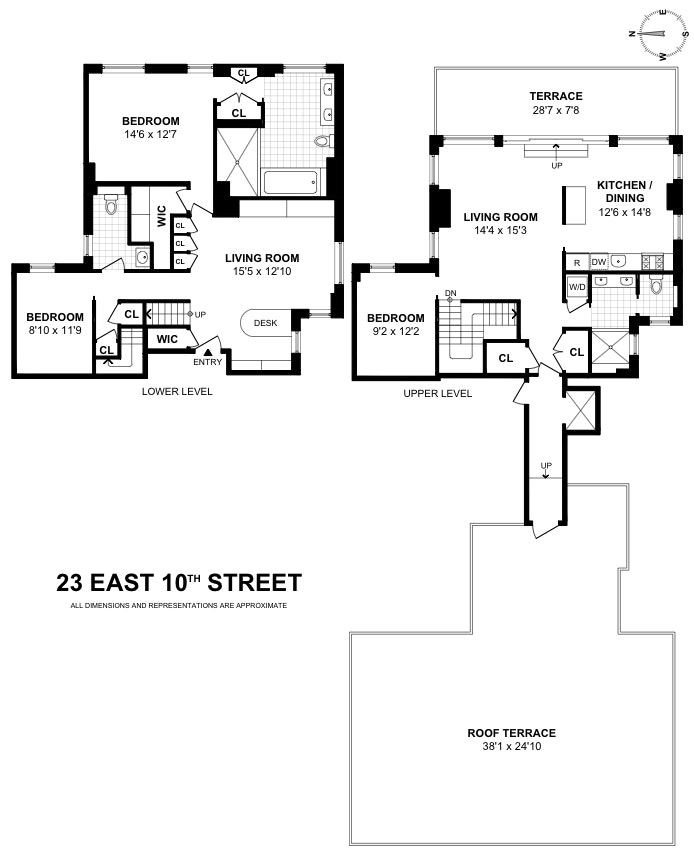 Floorplan for 23 East 10th Street, PH