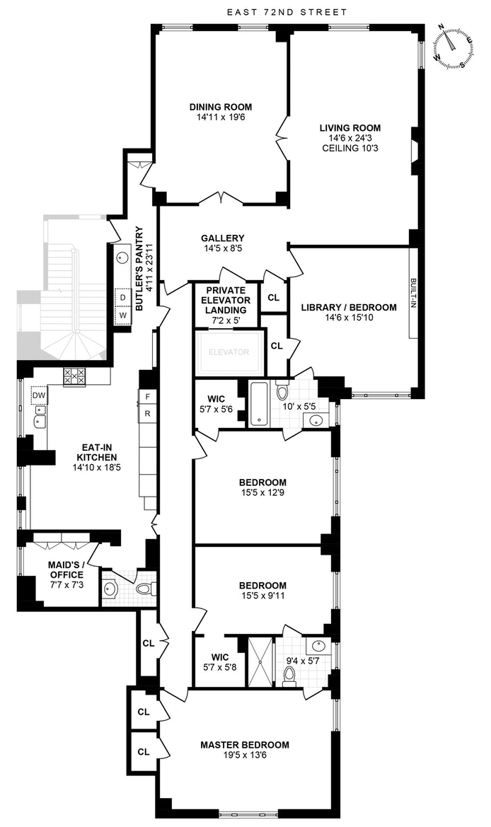 Floorplan for 755 Park Avenue, 1C