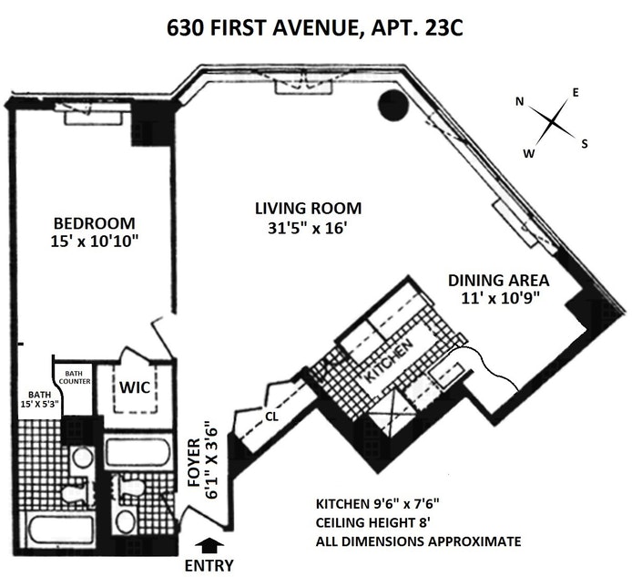 Floorplan for 630 First Avenue, 23C