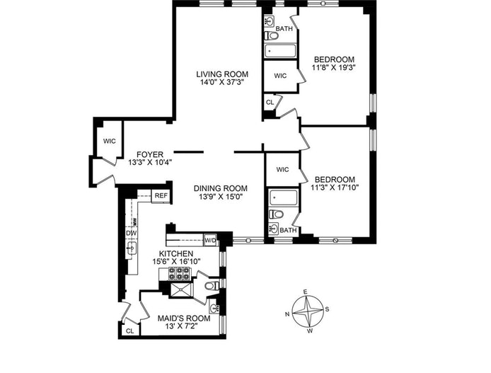 Floorplan for 473 West End Avenue, 11B