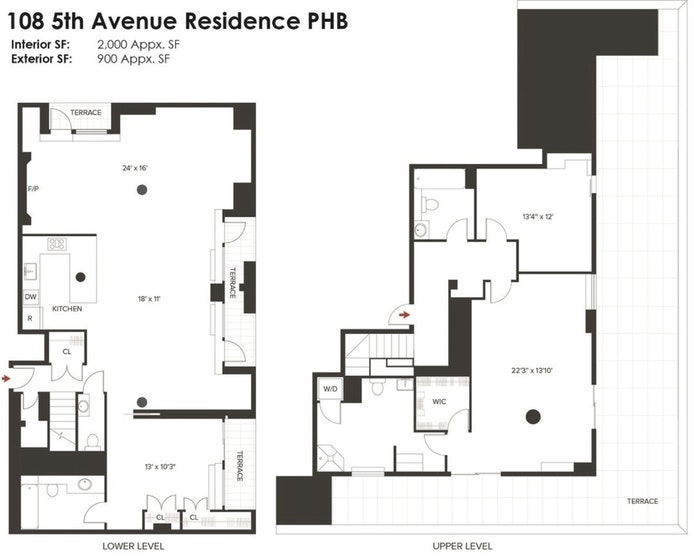 Floorplan for 108 Fifth Avenue, PHB