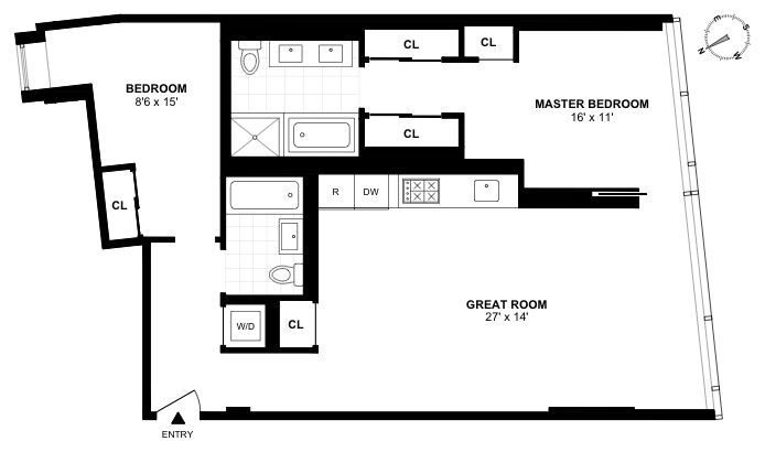 Floorplan for 425 West 53rd Street, 508