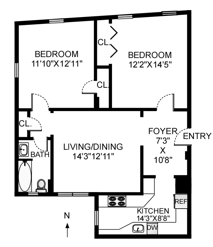 Floorplan for 1793 Riverside Drive, 2B