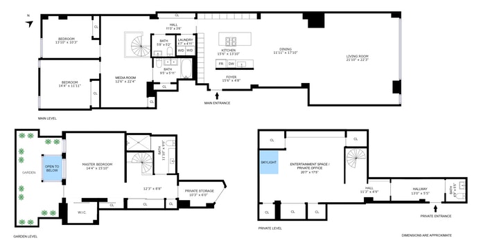 Floorplan for Chelsea Triplex Loft With Outdoor Space