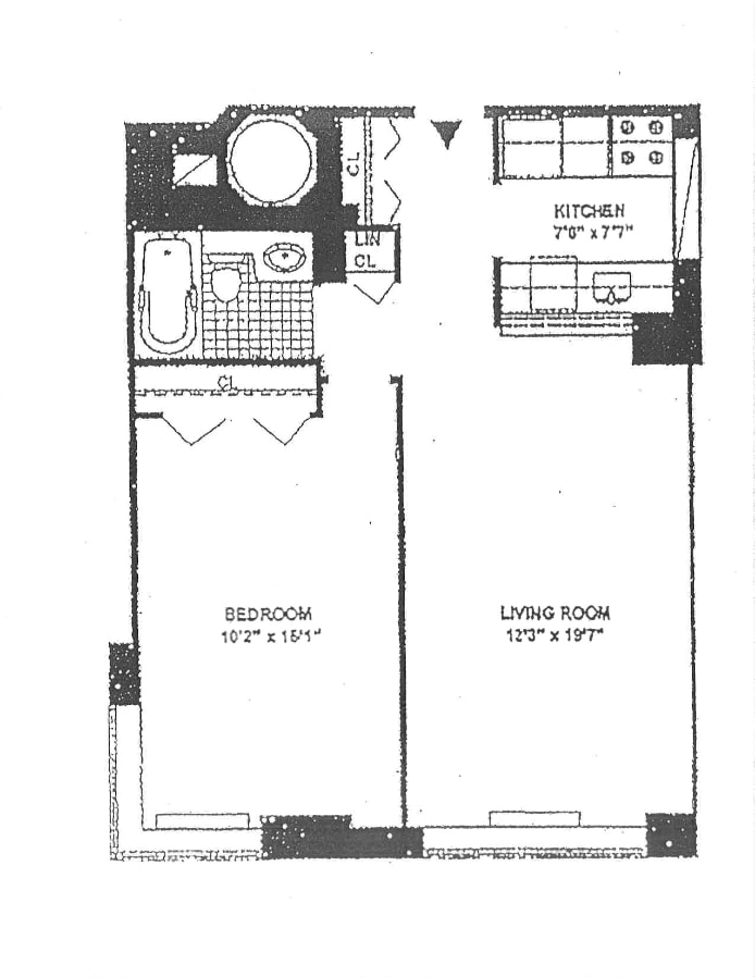 Floorplan for 30 West 61st Street, 9G