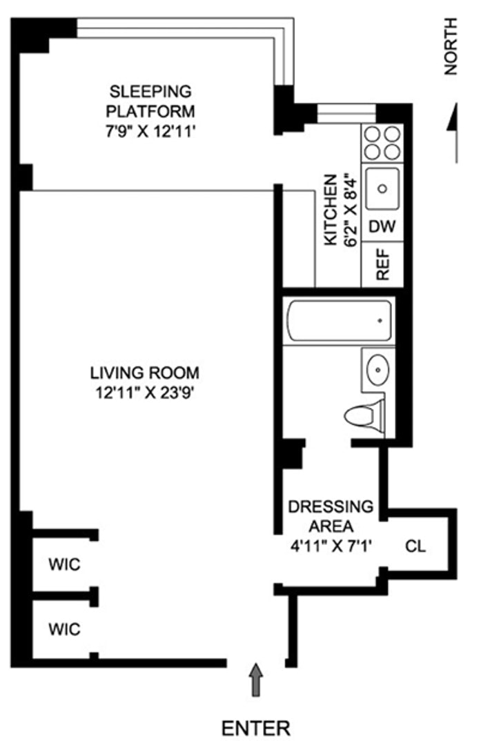 Floorplan for 7 Lexington Avenue, 3E
