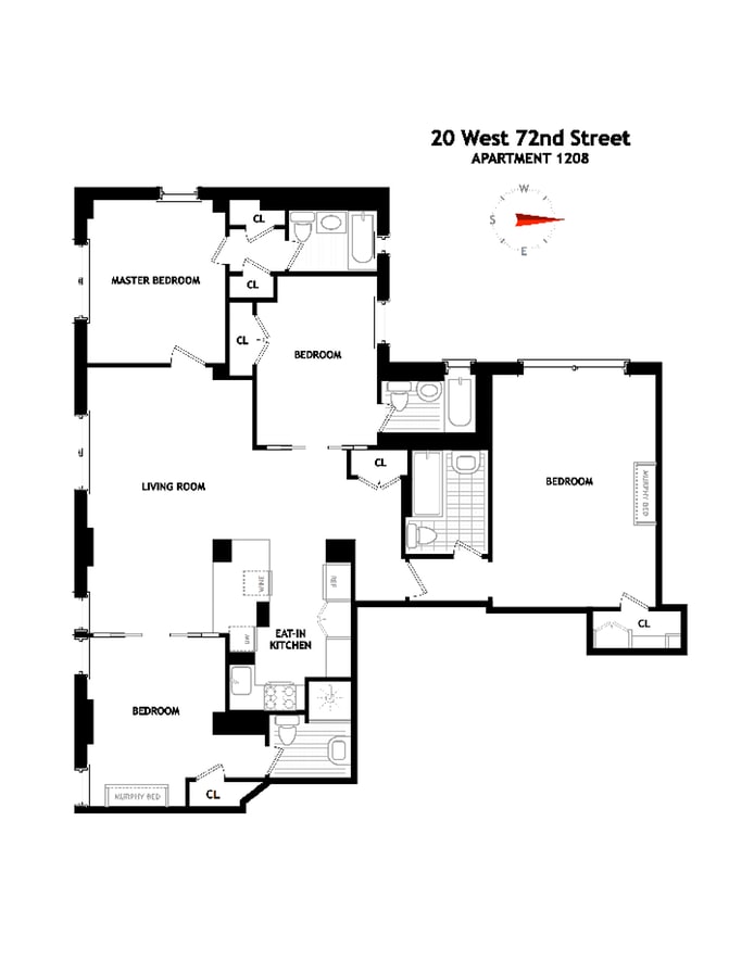 Floorplan for 20 West 72nd Street, 1208