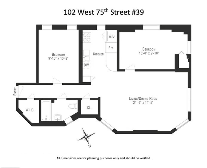 Floorplan for 102 West 75th Street, 39