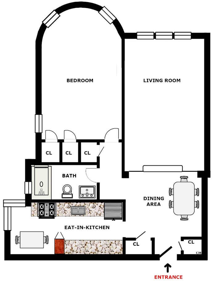 Floorplan for 35 -25 77th Street, B33