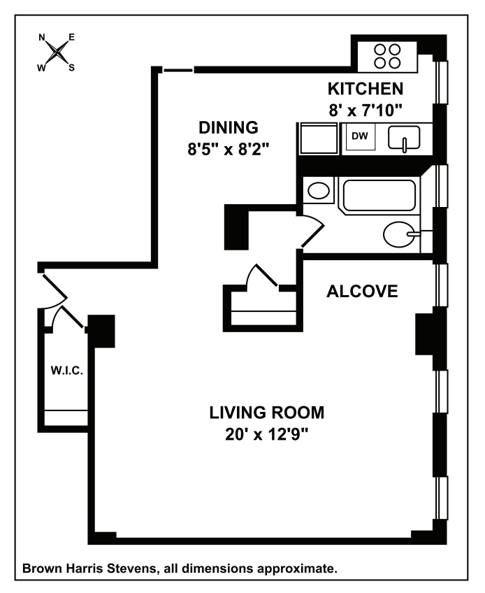 Floorplan for 201 West 89th Street, 6A