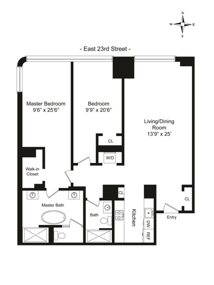 Floorplan for 340 East 23rd Street, 16E