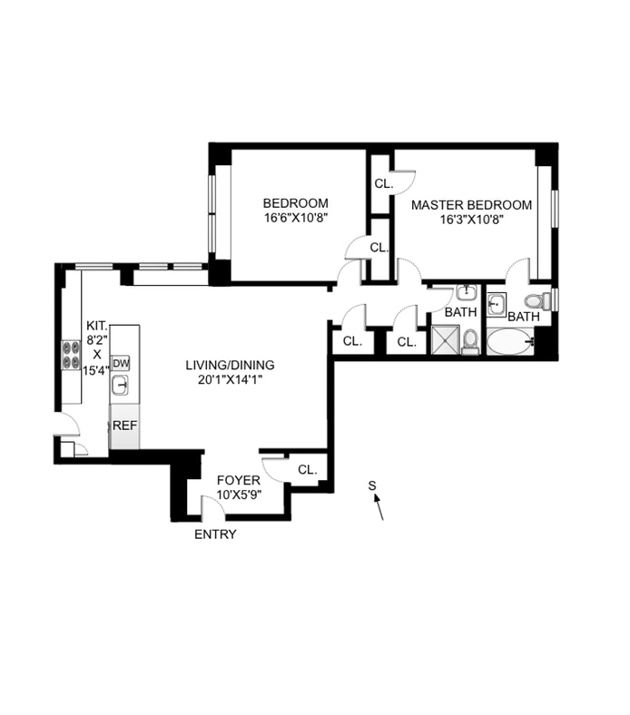 Floorplan for 170 Second Avenue, 7A