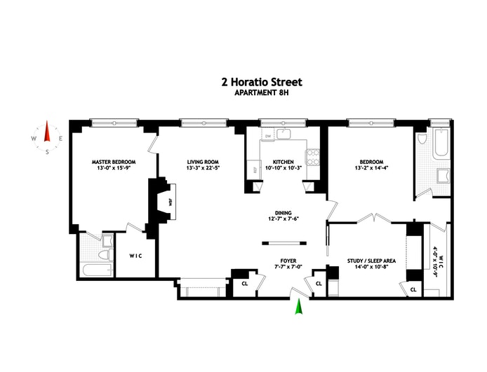 Floorplan for 2 Horatio Street, 8JH