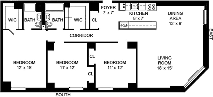 Floorplan for 1641 Third Avenue, 11A