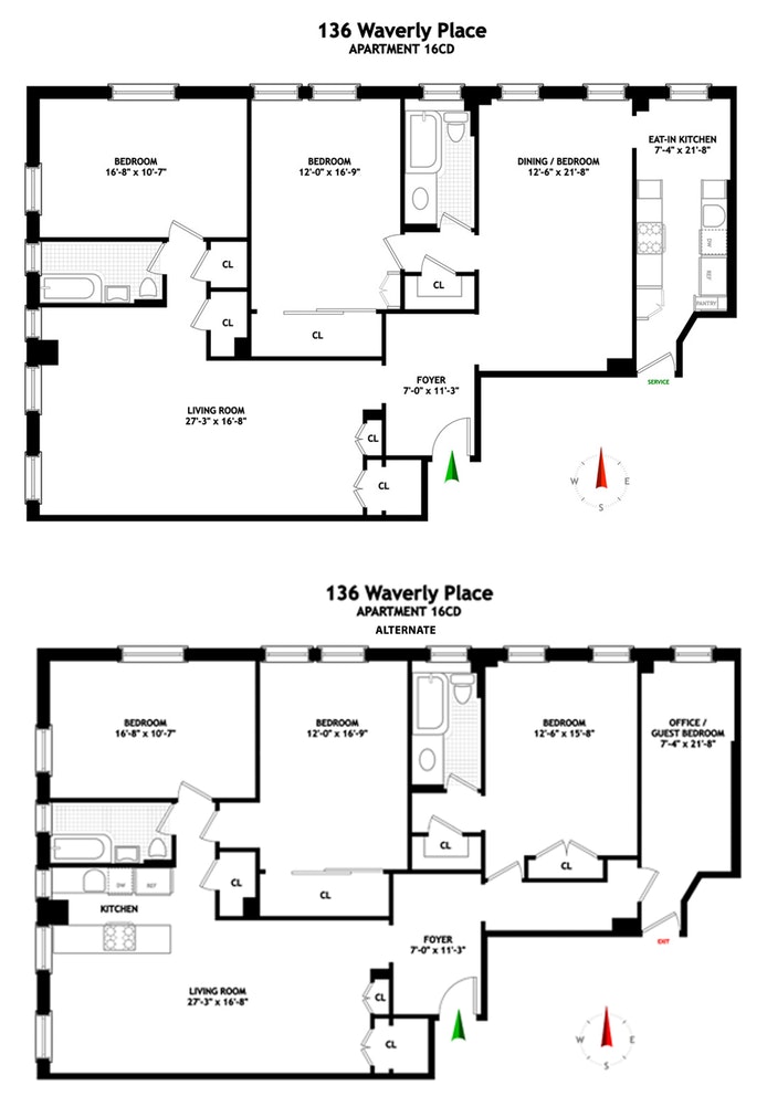 Floorplan for 136 Waverly Place, 16CD