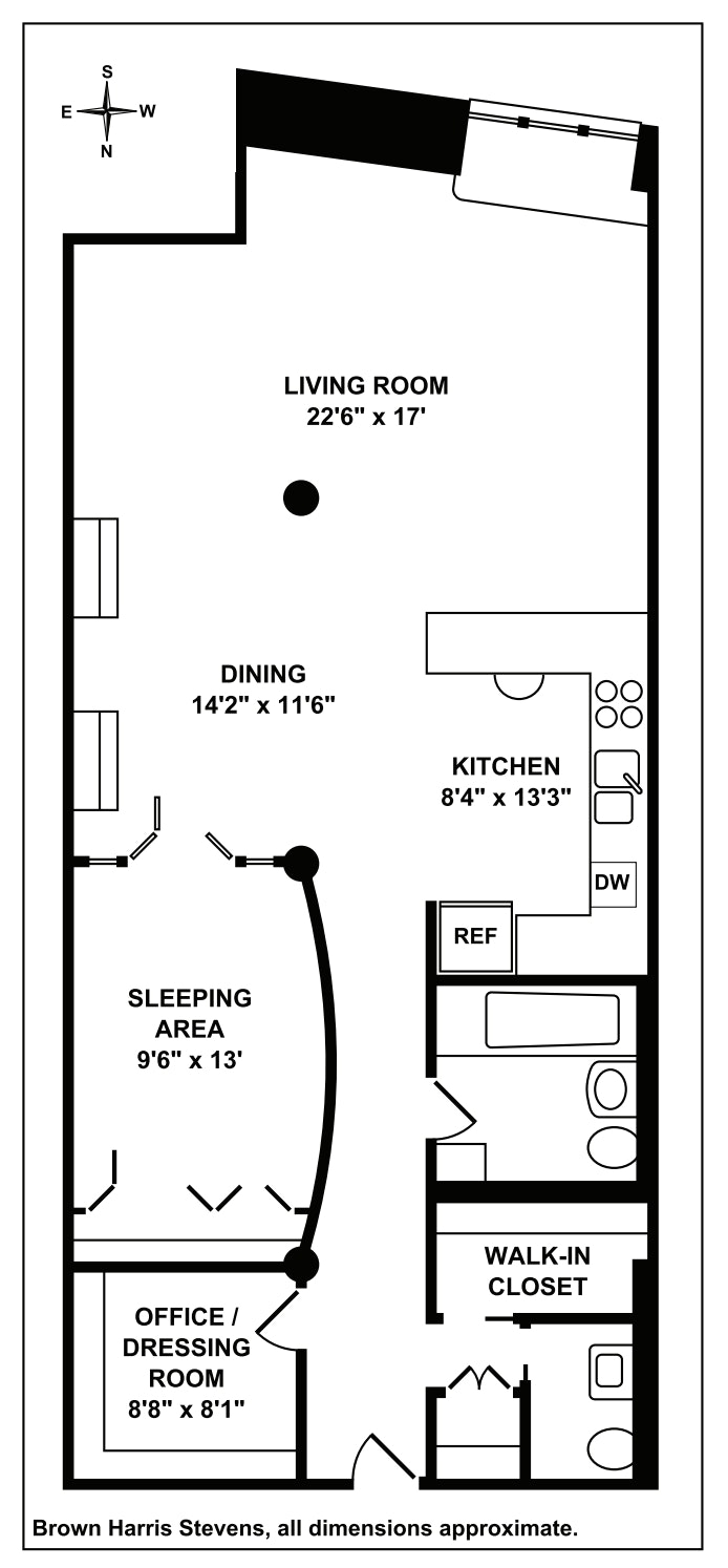 Floorplan for 354 Broome Street, 3B