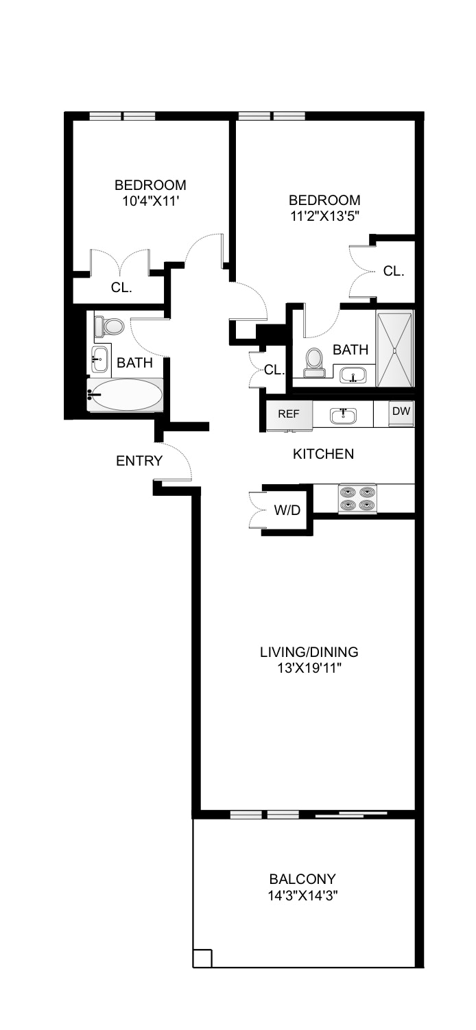 Floorplan for 317 16th Street, 4A