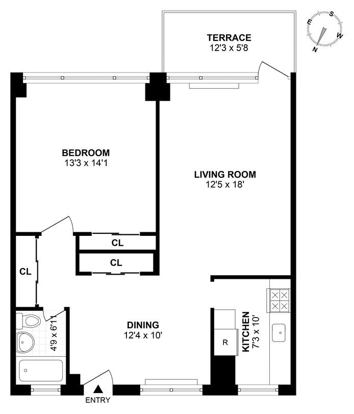 Floorplan for 215 Park Row, 18C