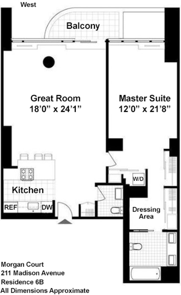 Floorplan for 211 Madison Avenue, 6B