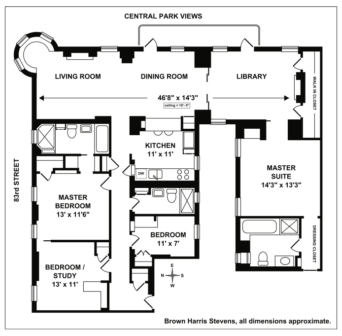 Floorplan for 227 Central Park West, 4A