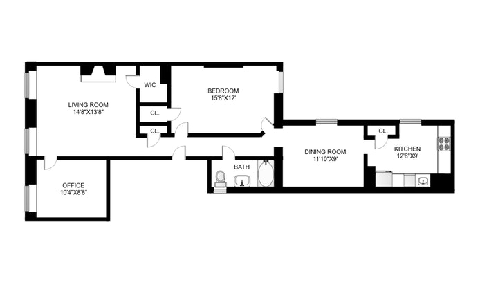 Floorplan for 74 3rd Place, 3E