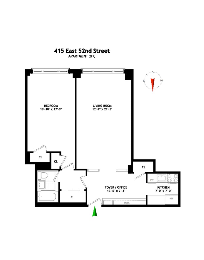 Floorplan for 415 East 52nd Street, 2FC