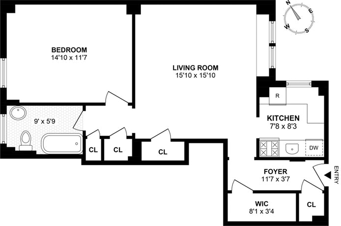 Floorplan for 175 West 73rd Street, 3A