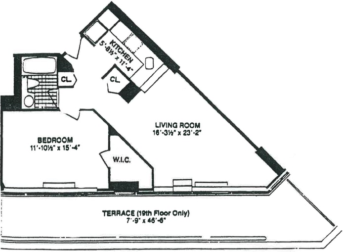 Floorplan for 225 West 83rd Street, 19L
