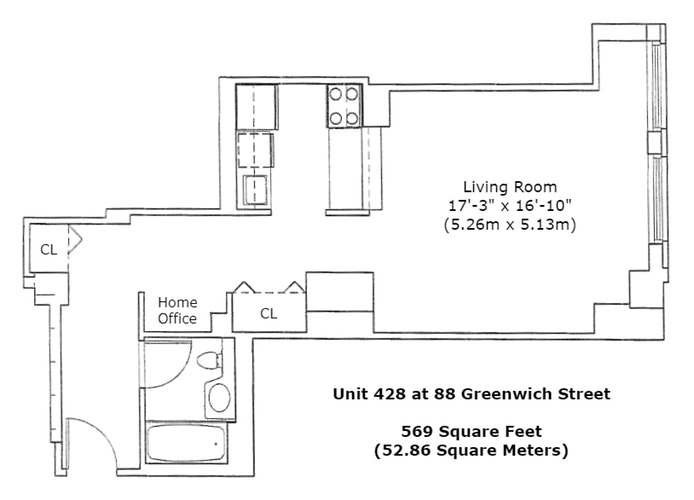 Floorplan for 88 Greenwich Street, 428